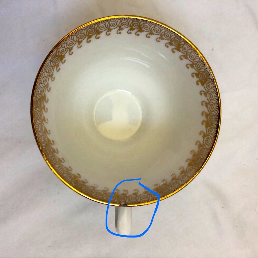 Colclough China Tea Cup Saucer Sky Blue Scattered Floral Buds Gold Edge England - Picture 9 of 15